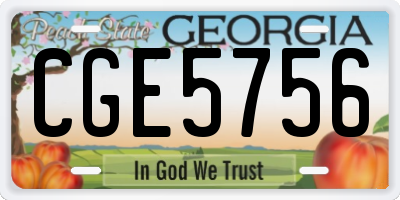 GA license plate CGE5756