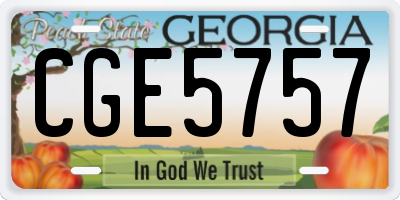 GA license plate CGE5757