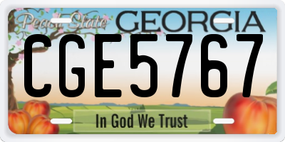 GA license plate CGE5767