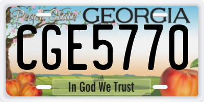 GA license plate CGE5770