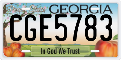 GA license plate CGE5783