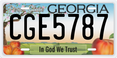 GA license plate CGE5787