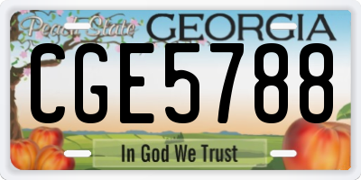GA license plate CGE5788