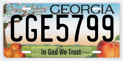 GA license plate CGE5799