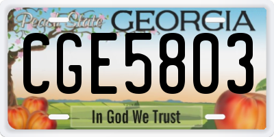 GA license plate CGE5803