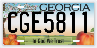 GA license plate CGE5811