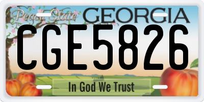 GA license plate CGE5826