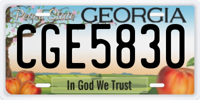 GA license plate CGE5830