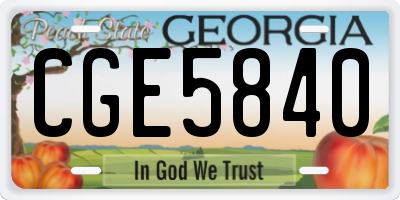 GA license plate CGE5840