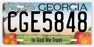 GA license plate CGE5848