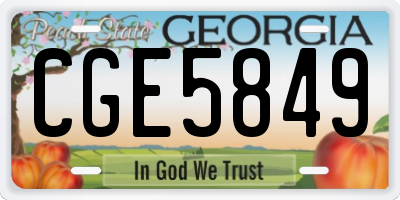 GA license plate CGE5849