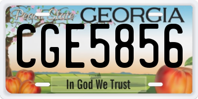 GA license plate CGE5856