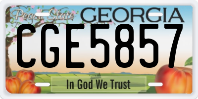 GA license plate CGE5857