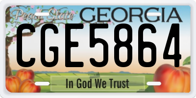 GA license plate CGE5864