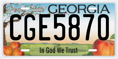 GA license plate CGE5870