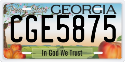 GA license plate CGE5875