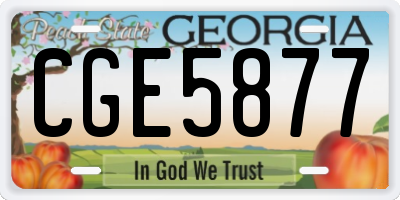 GA license plate CGE5877