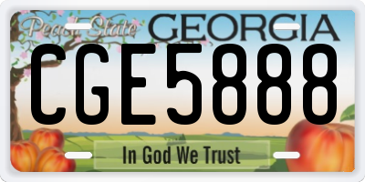 GA license plate CGE5888