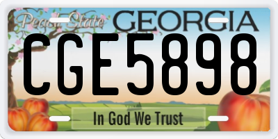 GA license plate CGE5898