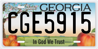 GA license plate CGE5915