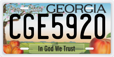 GA license plate CGE5920