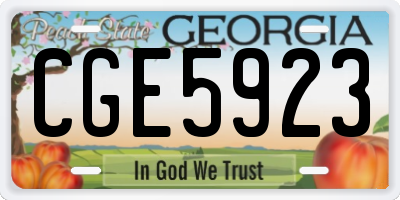 GA license plate CGE5923