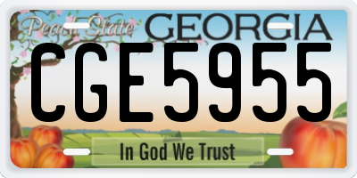 GA license plate CGE5955