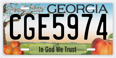 GA license plate CGE5974