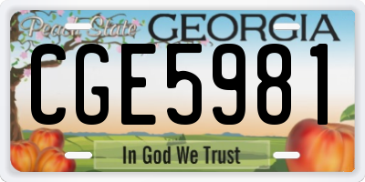 GA license plate CGE5981