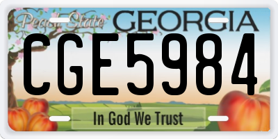 GA license plate CGE5984