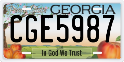 GA license plate CGE5987