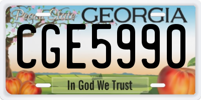 GA license plate CGE5990
