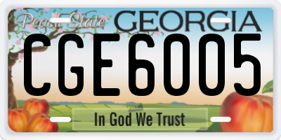 GA license plate CGE6005