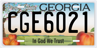 GA license plate CGE6021