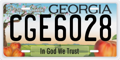 GA license plate CGE6028