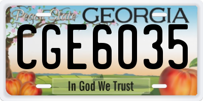 GA license plate CGE6035