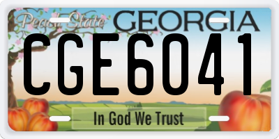 GA license plate CGE6041