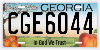 GA license plate CGE6044