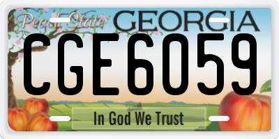 GA license plate CGE6059