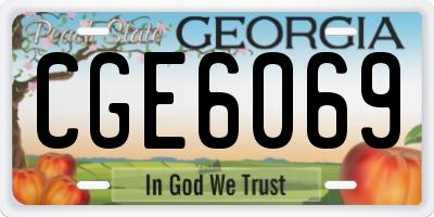 GA license plate CGE6069