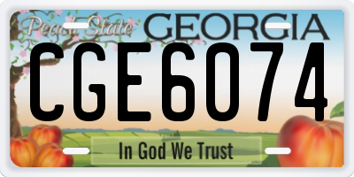 GA license plate CGE6074