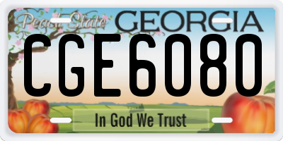 GA license plate CGE6080