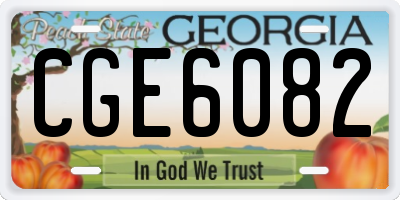 GA license plate CGE6082