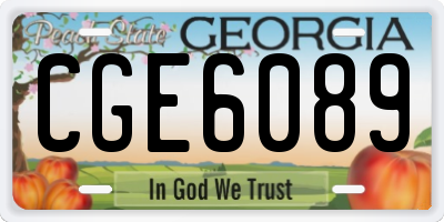 GA license plate CGE6089