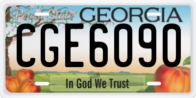 GA license plate CGE6090