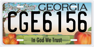 GA license plate CGE6156