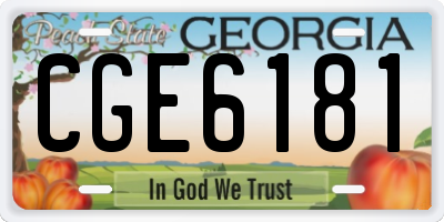 GA license plate CGE6181