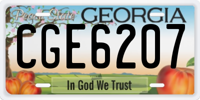 GA license plate CGE6207