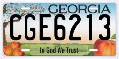 GA license plate CGE6213