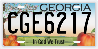 GA license plate CGE6217